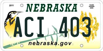 NE license plate ACI403