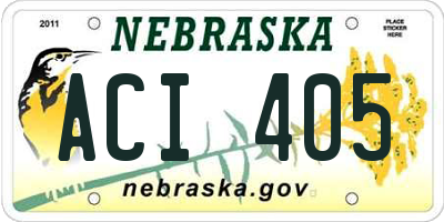 NE license plate ACI405