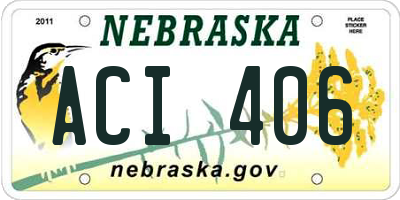 NE license plate ACI406