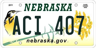 NE license plate ACI407