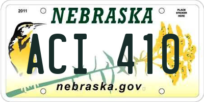 NE license plate ACI410