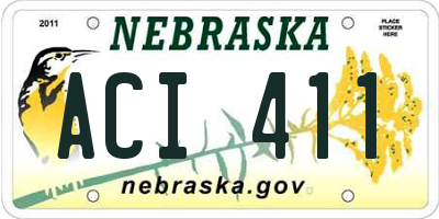 NE license plate ACI411