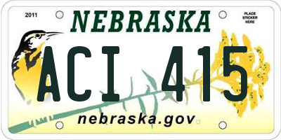 NE license plate ACI415