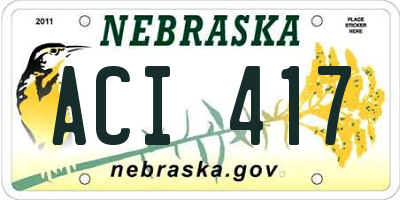 NE license plate ACI417