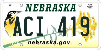 NE license plate ACI419