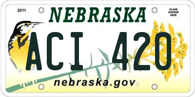 NE license plate ACI420