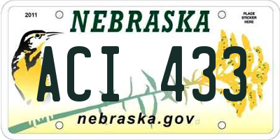 NE license plate ACI433