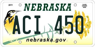 NE license plate ACI450