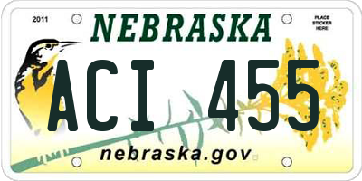 NE license plate ACI455