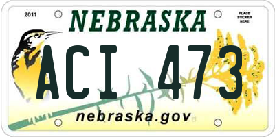 NE license plate ACI473