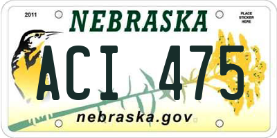 NE license plate ACI475