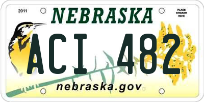 NE license plate ACI482