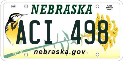 NE license plate ACI498