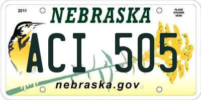 NE license plate ACI505