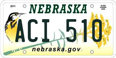 NE license plate ACI510