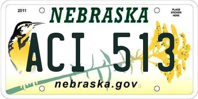 NE license plate ACI513