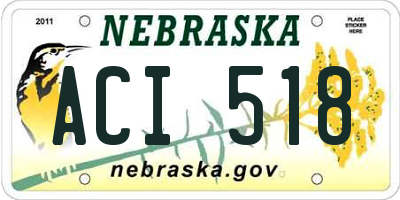 NE license plate ACI518