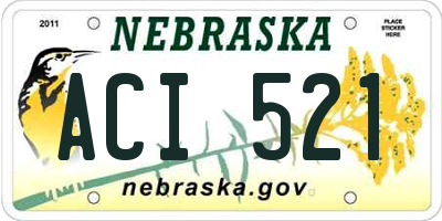 NE license plate ACI521