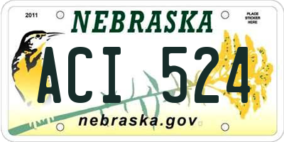 NE license plate ACI524