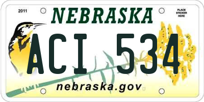 NE license plate ACI534