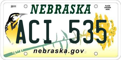 NE license plate ACI535