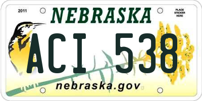 NE license plate ACI538