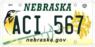 NE license plate ACI567