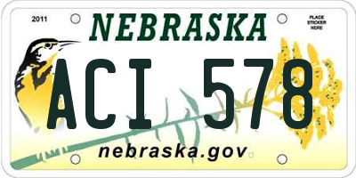 NE license plate ACI578