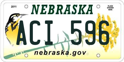 NE license plate ACI596