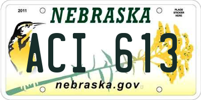 NE license plate ACI613