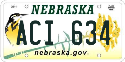 NE license plate ACI634