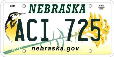 NE license plate ACI725