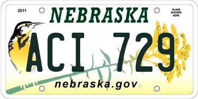 NE license plate ACI729