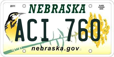 NE license plate ACI760