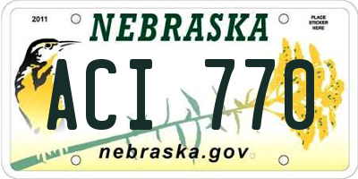NE license plate ACI770