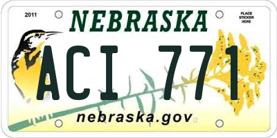 NE license plate ACI771