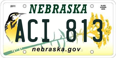 NE license plate ACI813