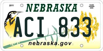 NE license plate ACI833