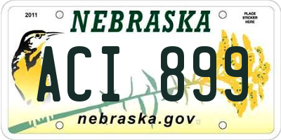 NE license plate ACI899