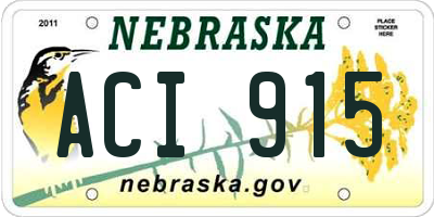 NE license plate ACI915