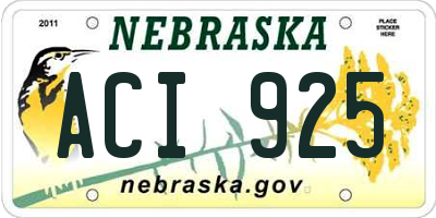 NE license plate ACI925