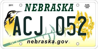 NE license plate ACJ052
