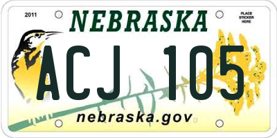 NE license plate ACJ105