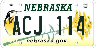 NE license plate ACJ114
