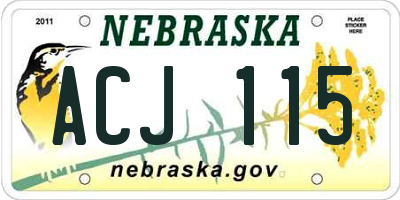 NE license plate ACJ115