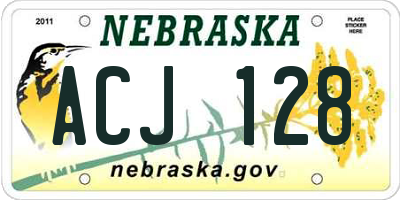 NE license plate ACJ128