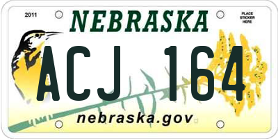 NE license plate ACJ164