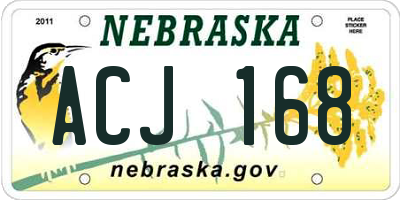 NE license plate ACJ168