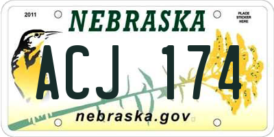 NE license plate ACJ174