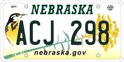 NE license plate ACJ298